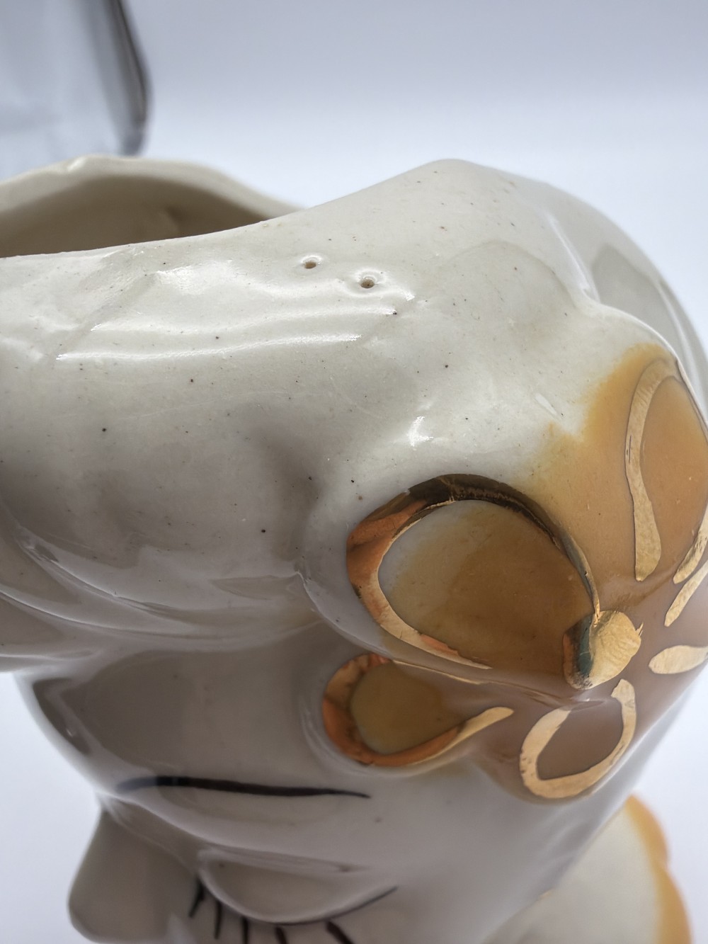 Vtg Gold Trim Lady Head Vase Japan