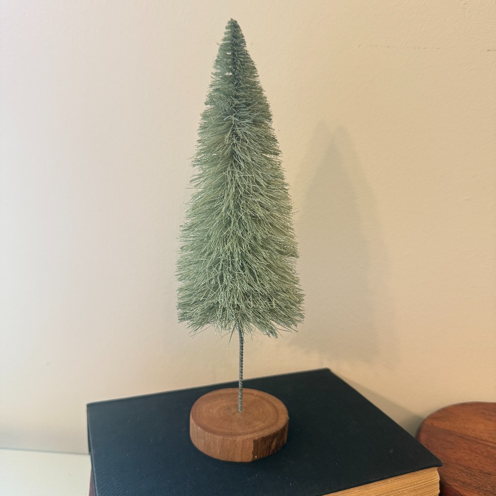 Decorative Bottle Brush Tree on Wood Base