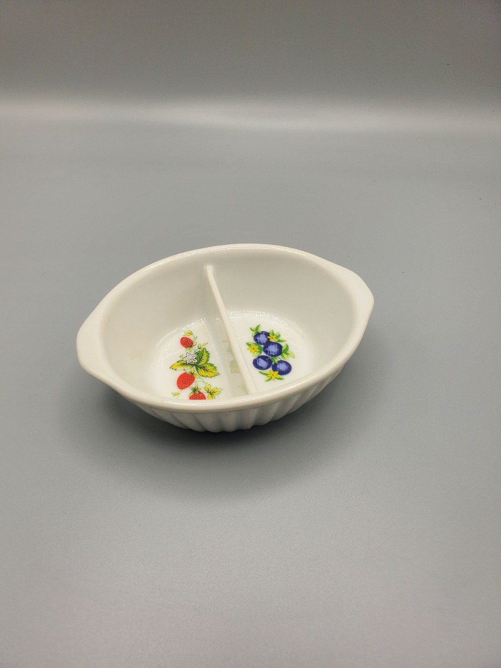Petite White Ceramic Divided Serving Dish