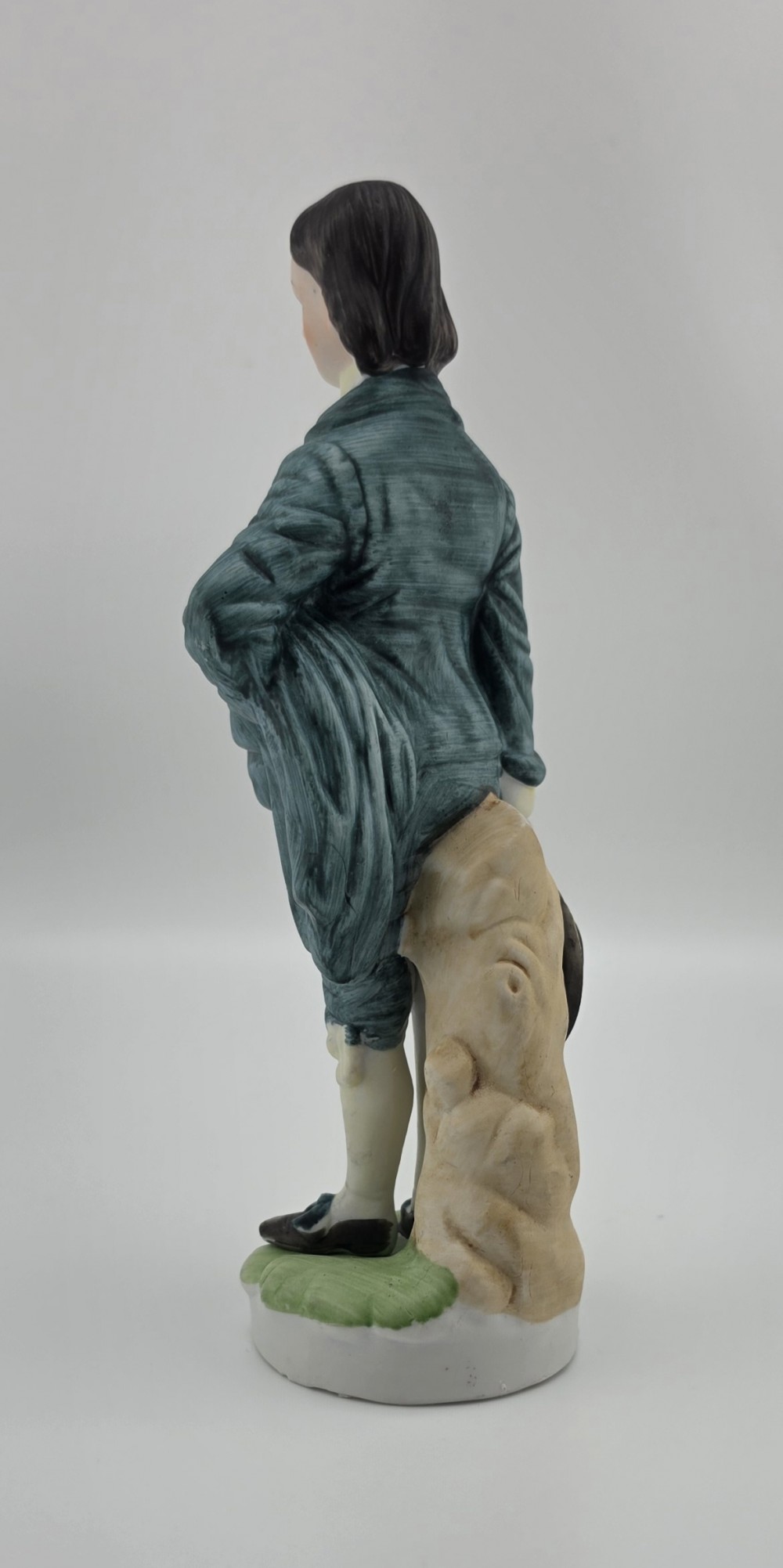 VTG Hand Painted Blue Boy Bisque Figurine