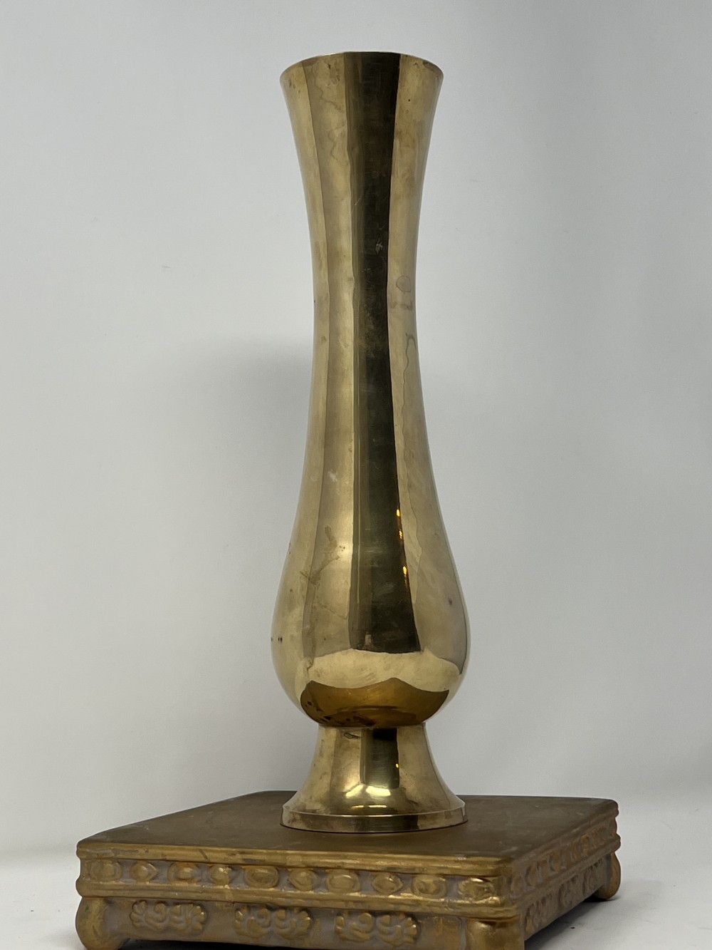 Vintage Tall Brass Vase