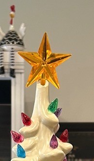 Vintage Extra Large Ceramic Christmas Tree | 24” White Glazed Atlantic Mold Style | Retro Tabletop #VintageChristmas #CeramicChristmasTree #MidCenturyChristmas #VintageHoliday #OriginalWiring