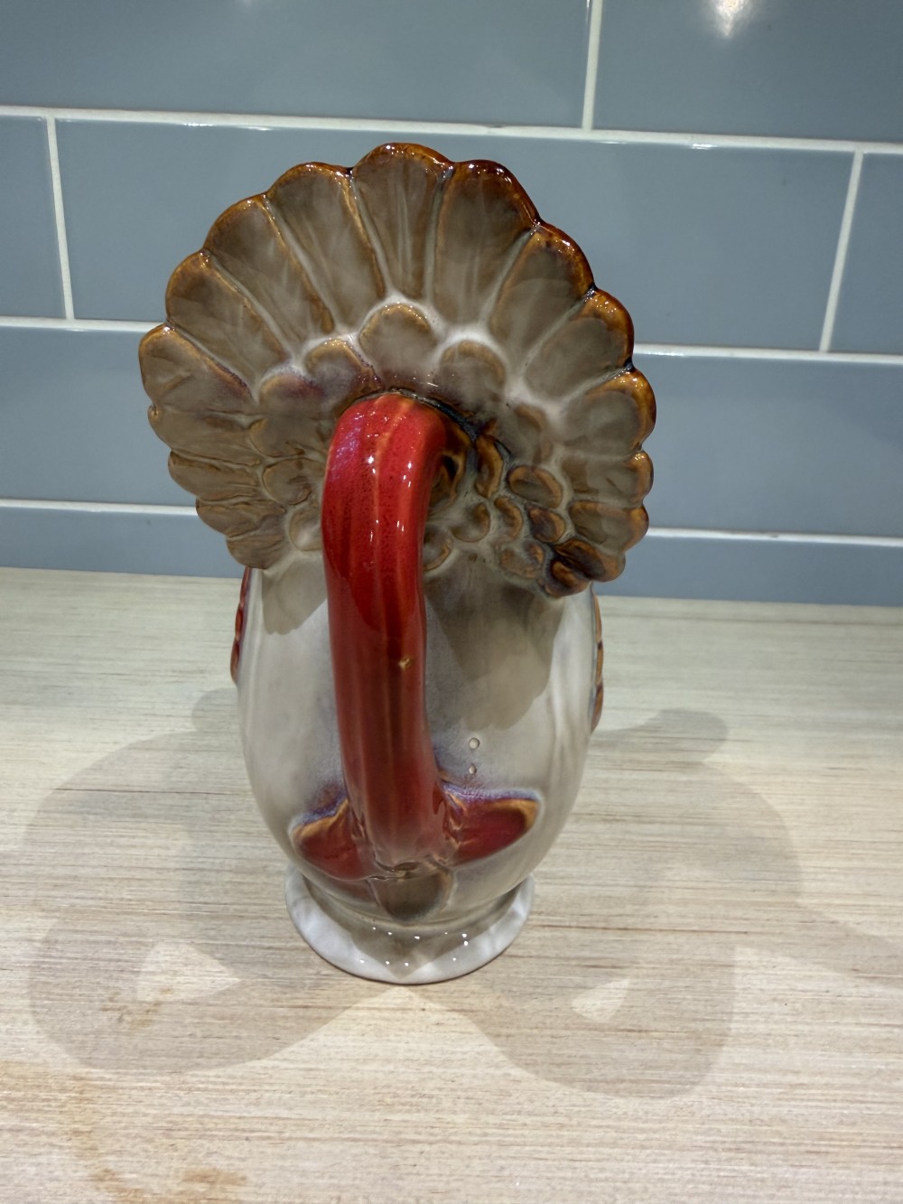 Vintage Ceramic Turkey Pitcher 8.5”