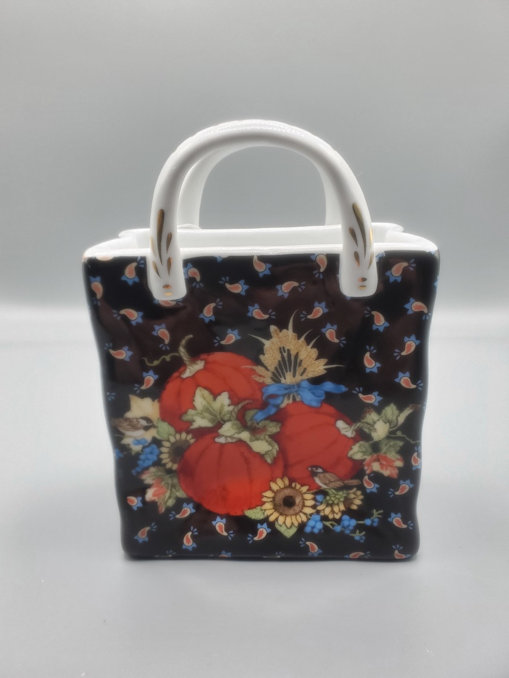 Sandi Gore Evans Art Fall Harvest Porcelain Gift Bag