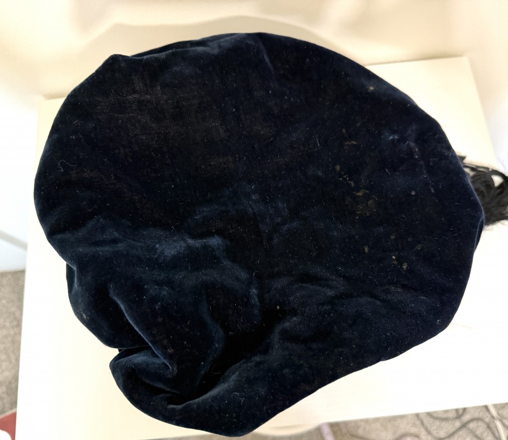 Victorian style velvet bonnet hat