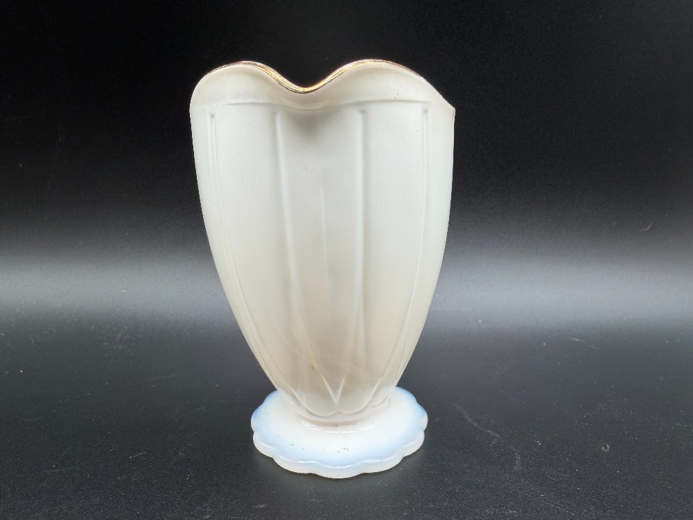 Vintage Fire-King Golden Shell Milk Glass Creamer – Anchor Hocking 22K Gold Trim Swirl