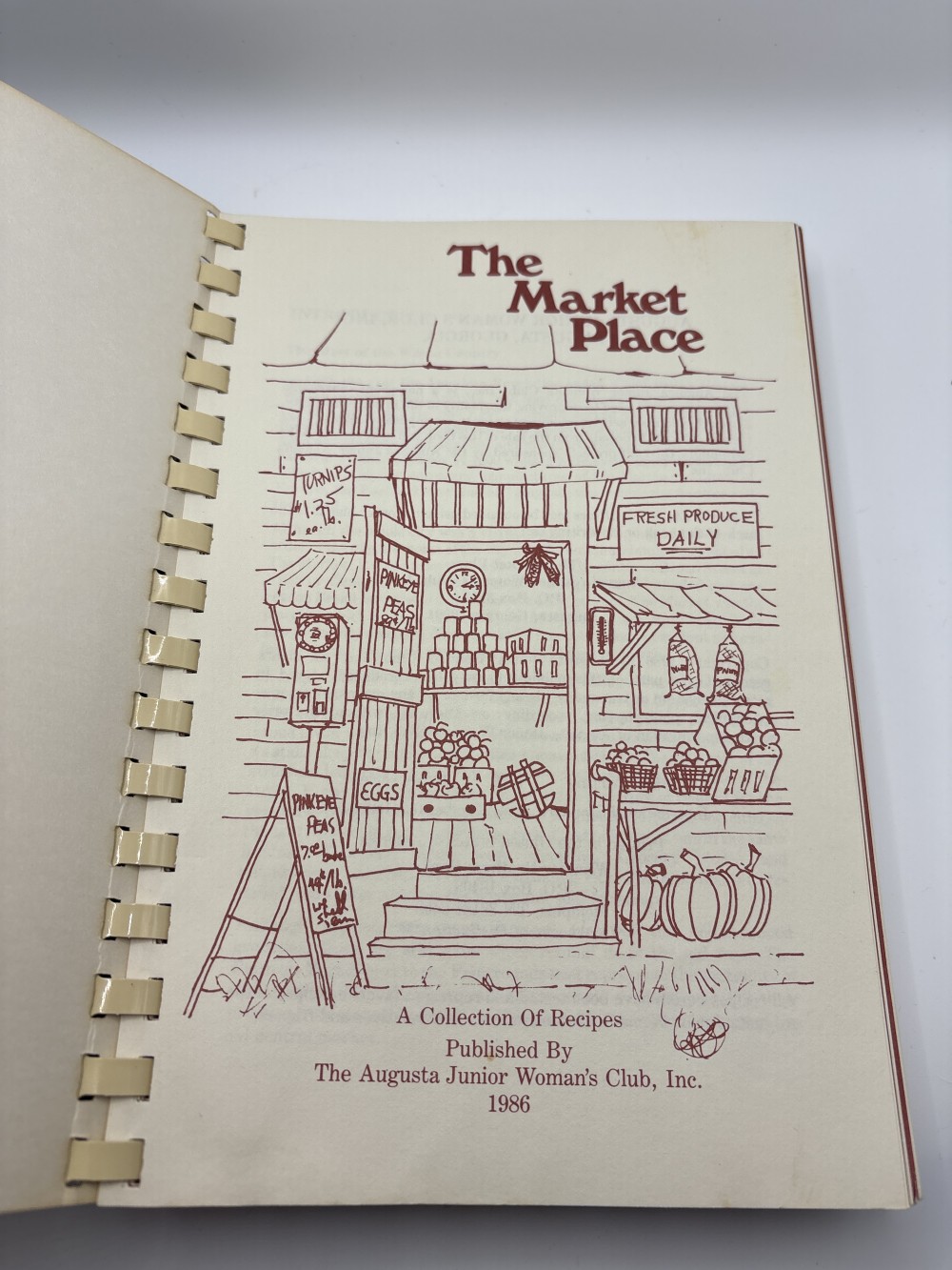 The Market Place 1986 Cookbook by Augusta Jr Womans Club