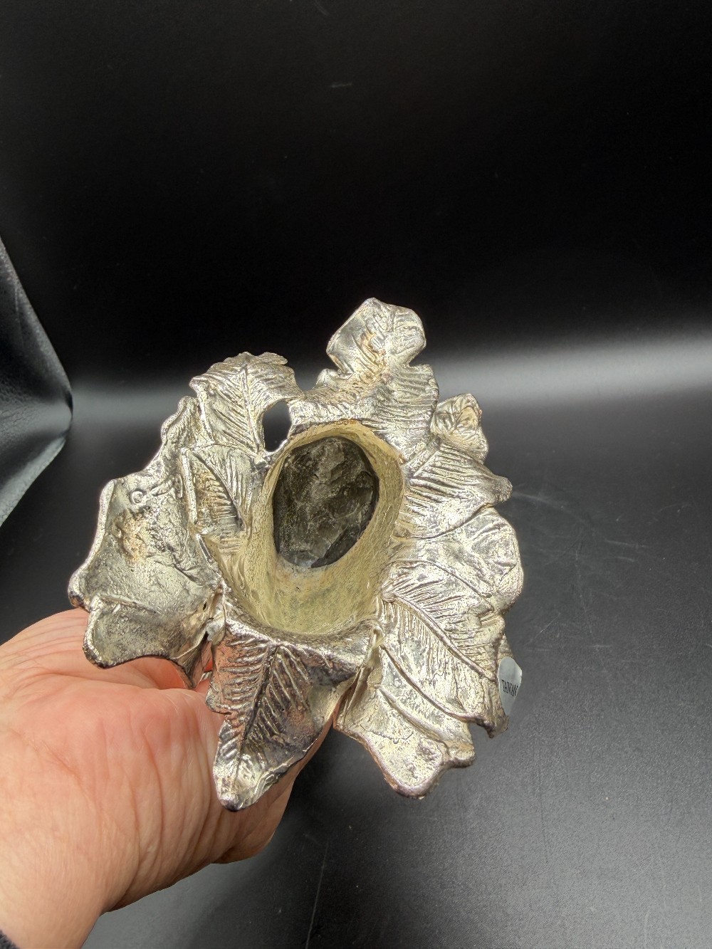 Vintage Silver Plated Elephant Candlestick Holder - Hollywood Regency Trunk Up Taper Base