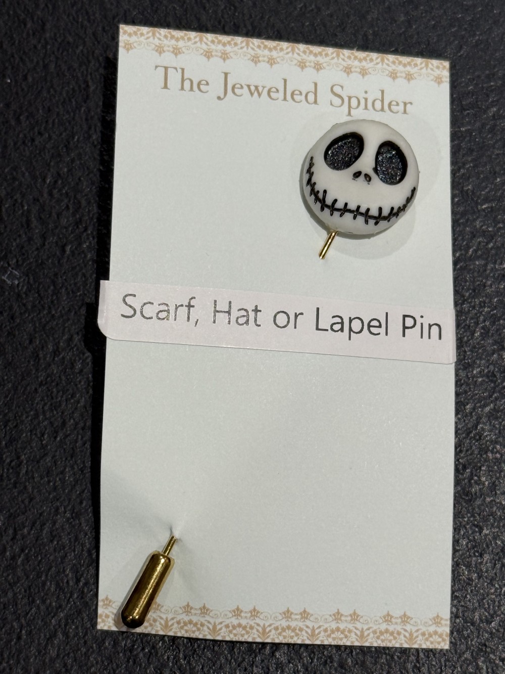Hat Pin, Scarf Pin - Jack Skellington, Nightmare Before Christmas,  Lapel Pin