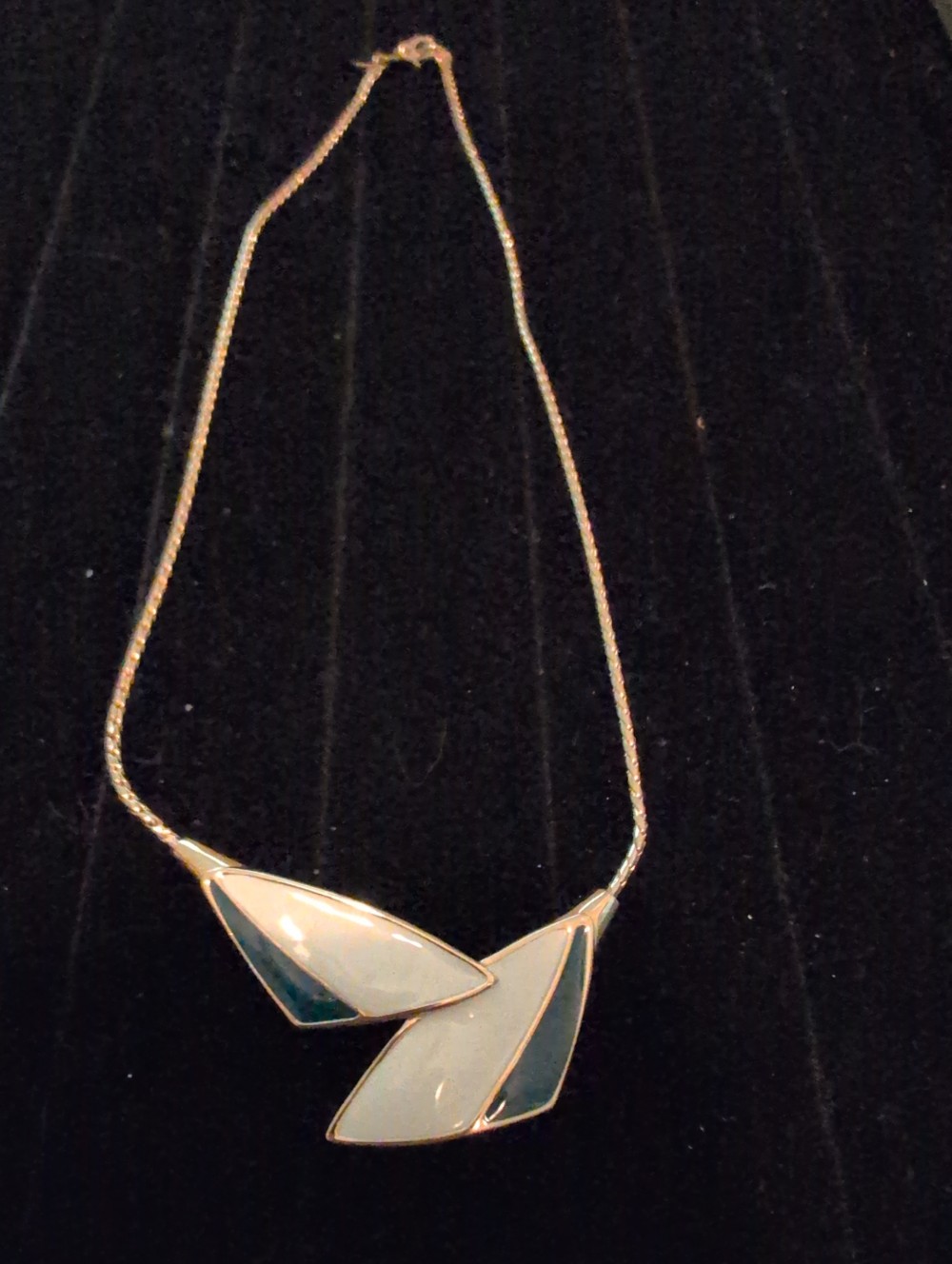 Vintage by Monet ivory/blue/gold necklace