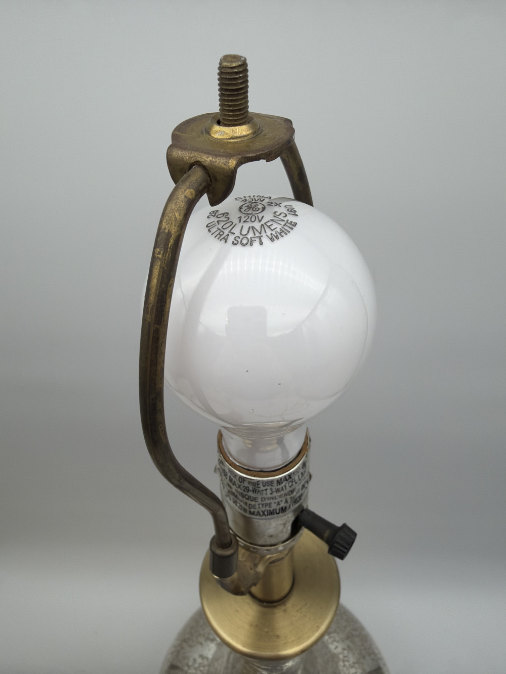 Crackle Glass Table Lamp w/Shade