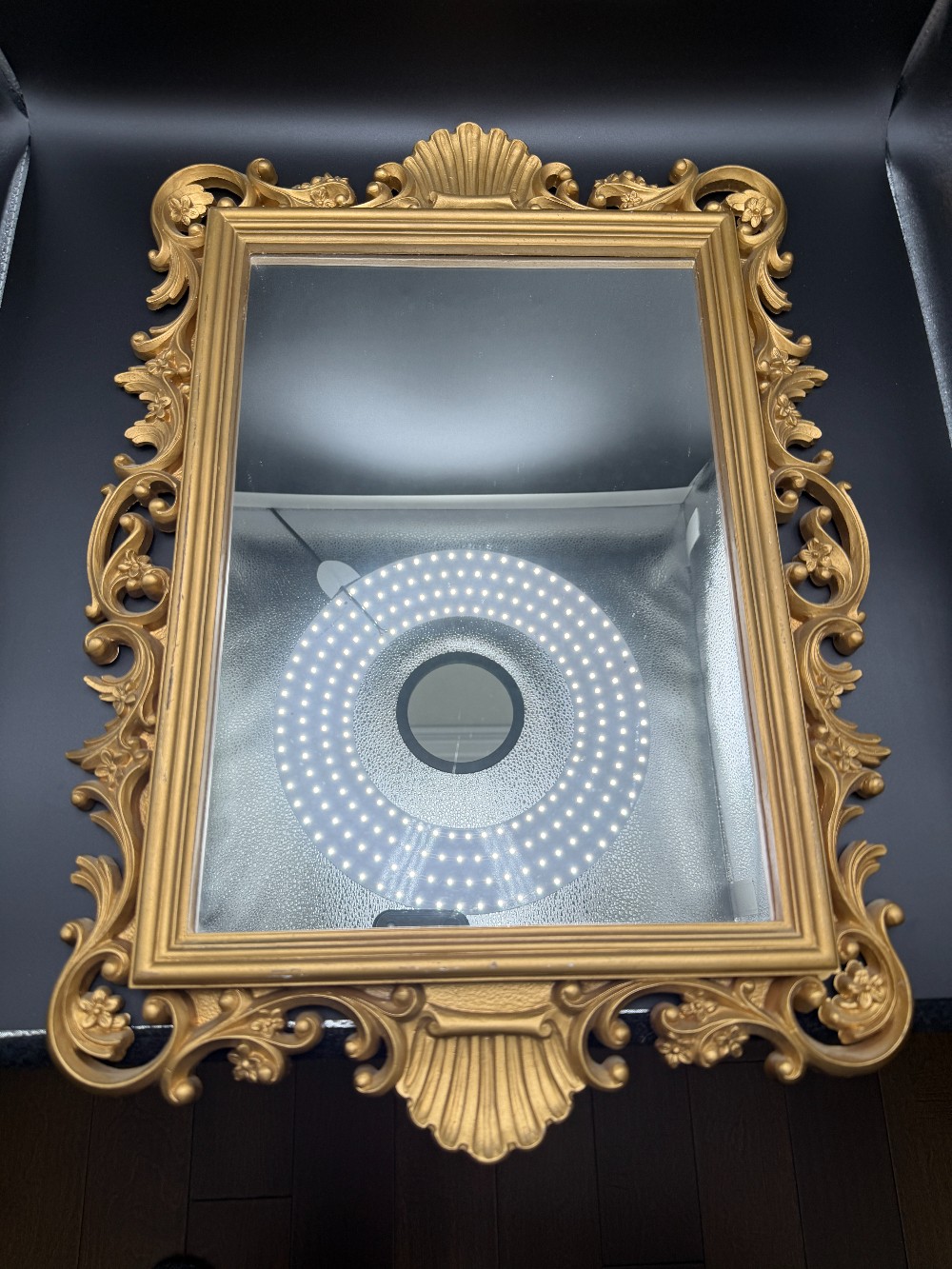 Vintage 1988 Homco Gold Ornate Wall Mirror - Hollywood Regency Baroque Shell Scroll Mirror #2151