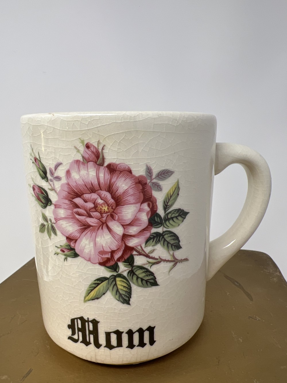 Vtg Rose Mom Coffee Mug