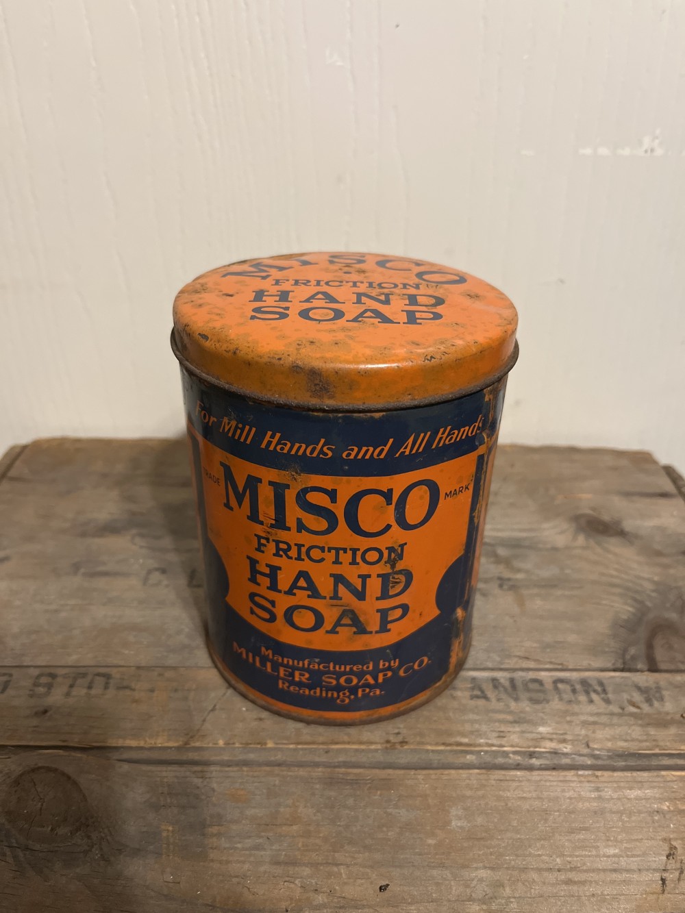 Vtg MISCO Friction Hand Soap tin