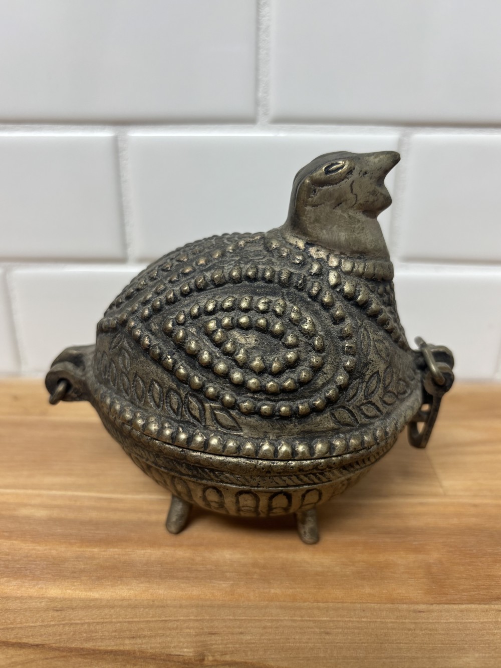 Hand Cast Brass Dhokra Bird Trinket Box – Tribal Folk Art Jewelry Box – Made in India
