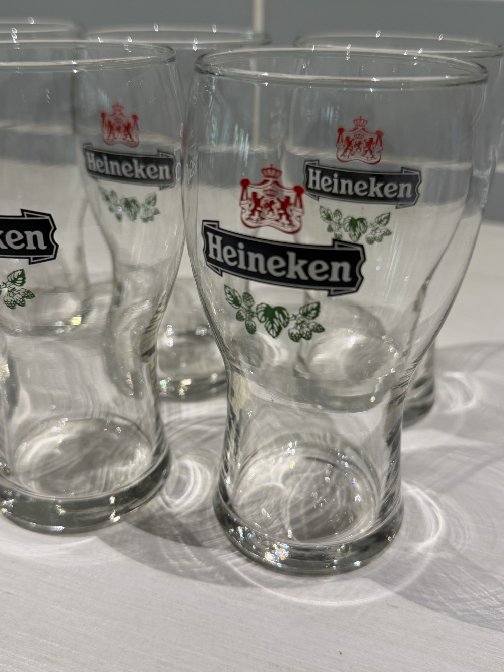 Set of 8 Vintage Heineken 0.25L Beer Glasses