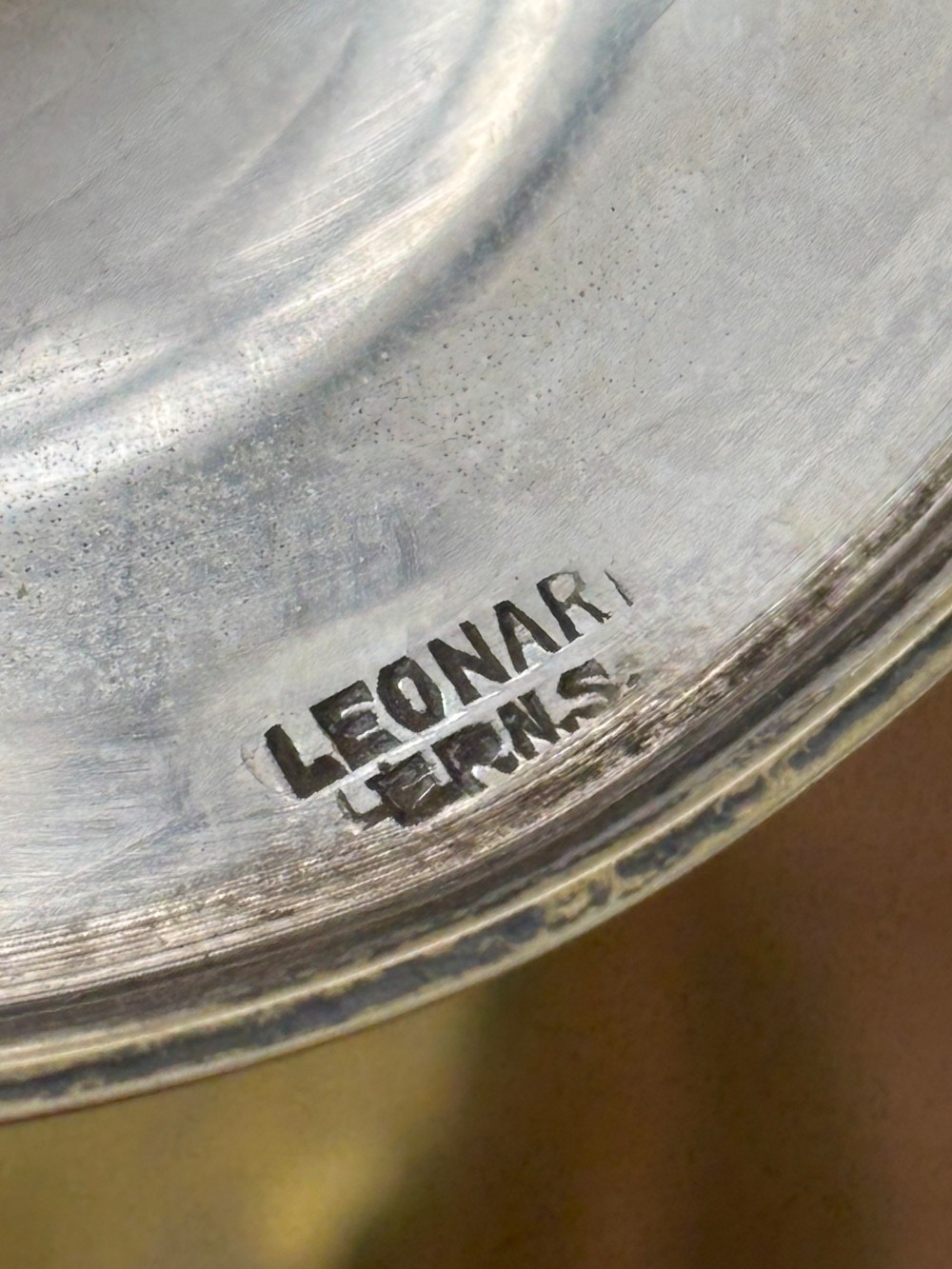 Goblet Leonard Brass Tone Silverplate Vintage Drinkware 7 in