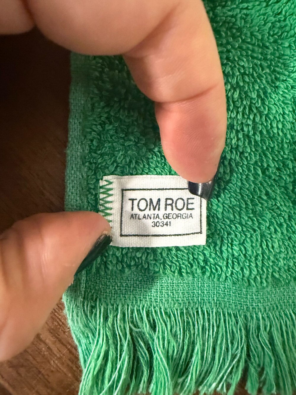 Tom Roe Green Hand Towel Embroidered Candle Lantern
