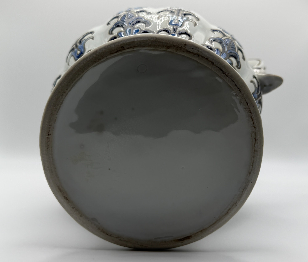 Chinoiserie Blue and White Porcelain Ewer Pitcher