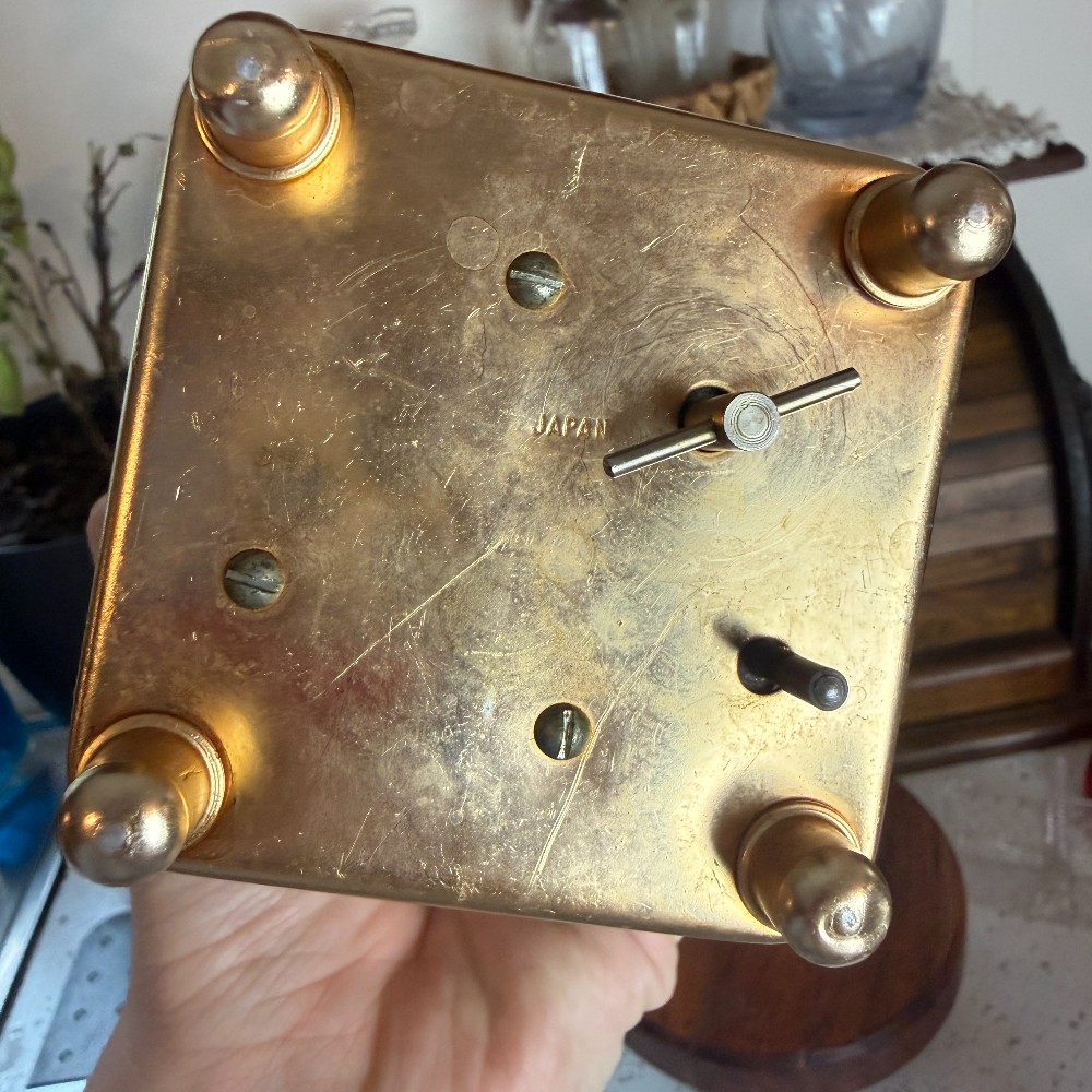 Vintage Musical Decanter in Gold Wire Caddy, Japan - DANA