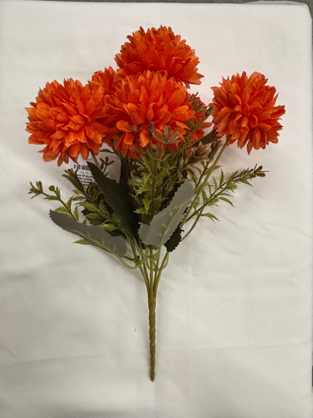 Stem mums in fall colors orange