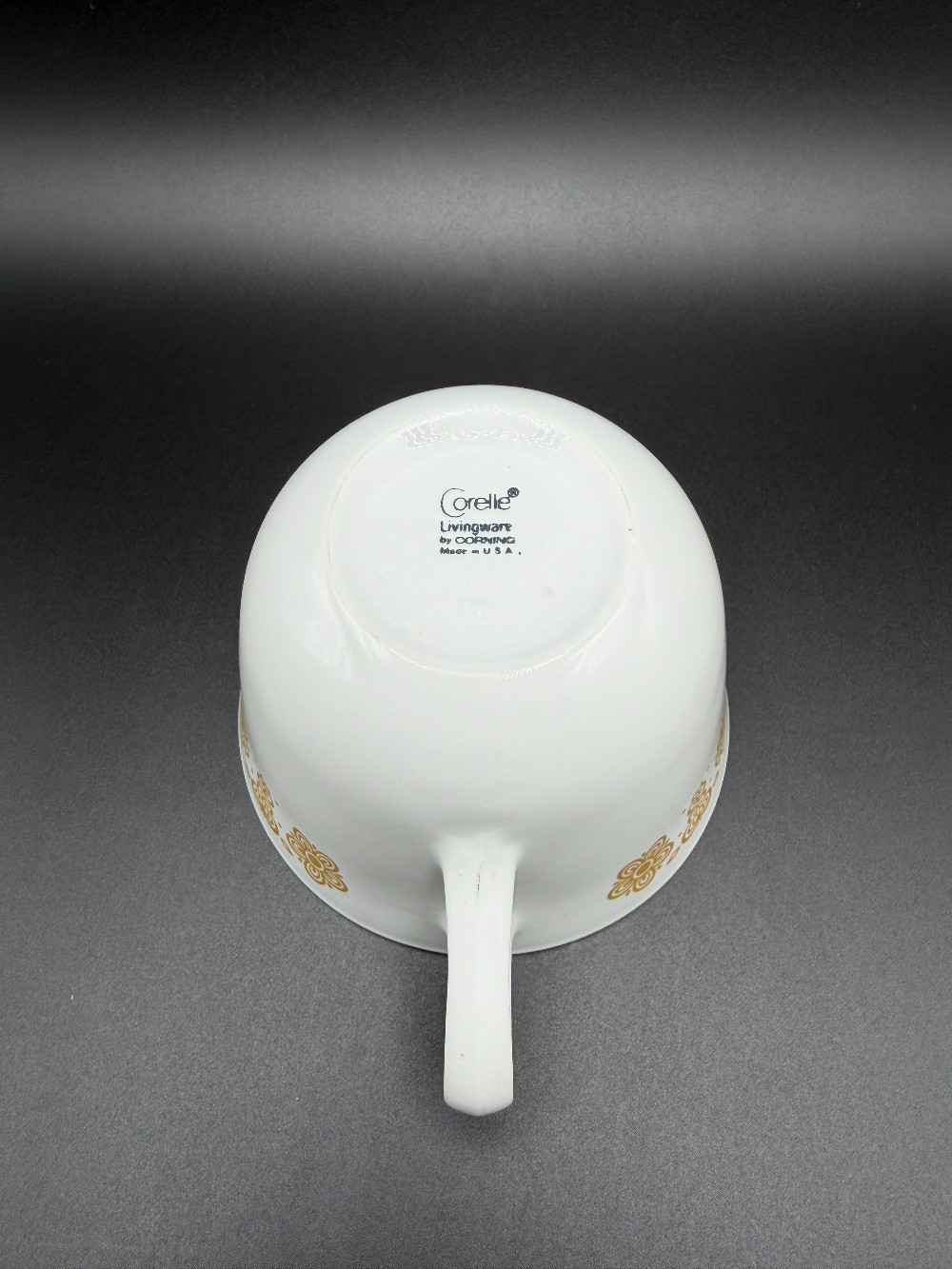 Vintage Corelle Butterfly Gold Closed Handle Teacup by Corning