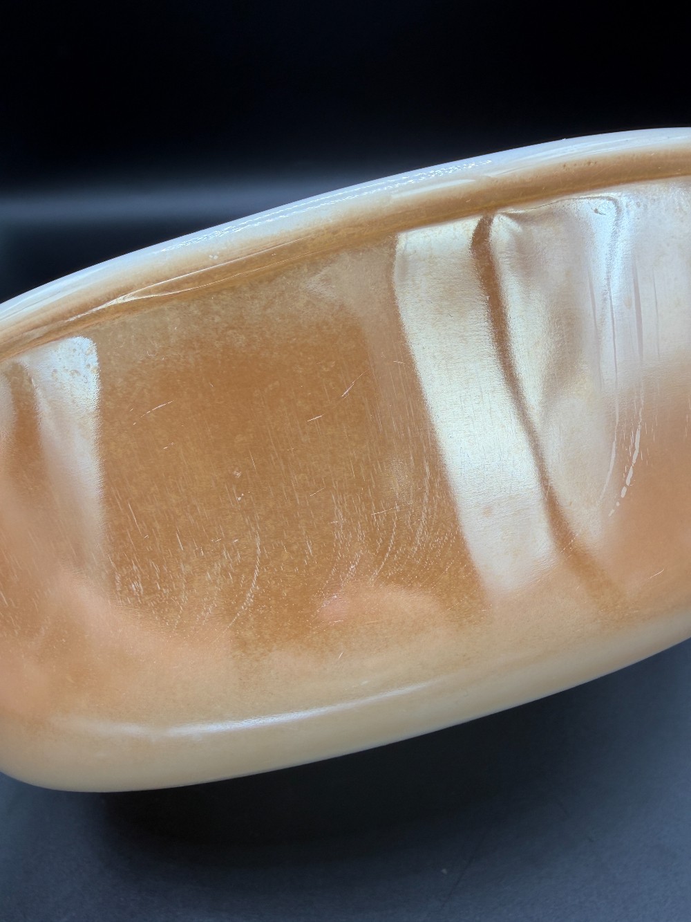 Fire King Peach Lustre Casserole Dish