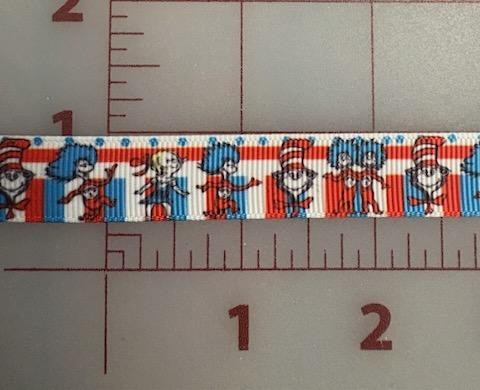 1/2in - Thing 1 Thing 2 Grosgrain Ribbon