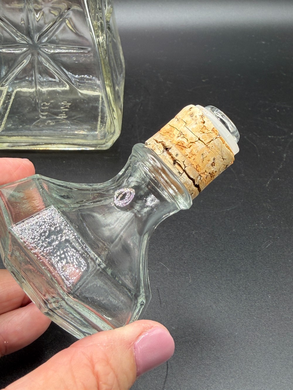 Starburst Decanter Clear Glass with Stopper