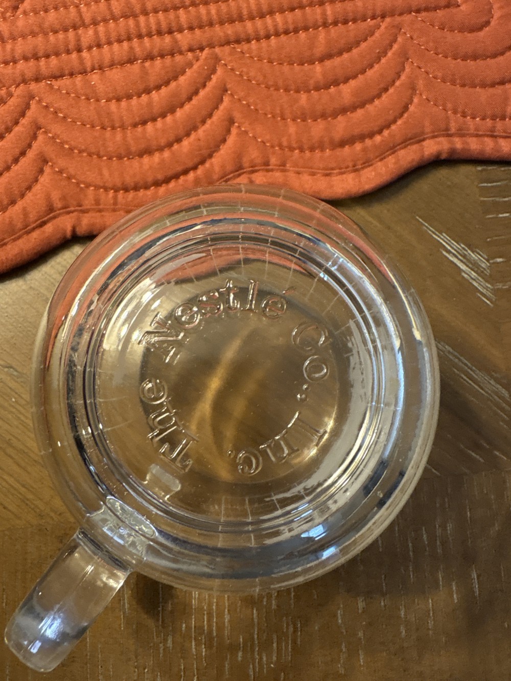 Nestle Etches Globe World Glass Mug VIntage 3 inch diameter