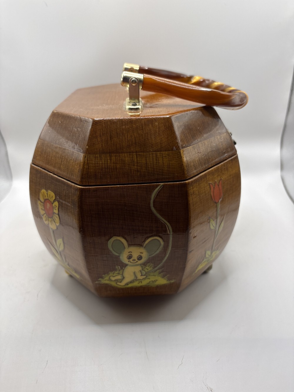 Wood Mushroom MCM Octagon Purse/Handbag