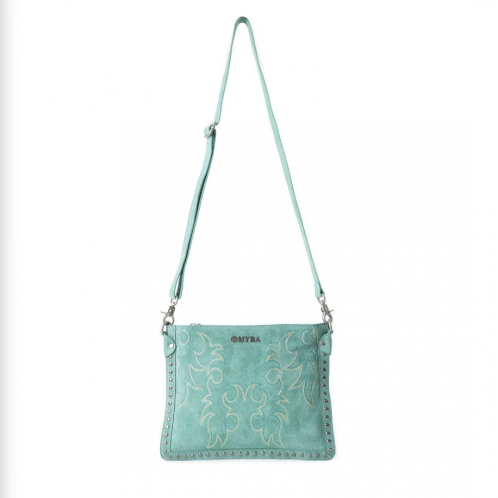Bags Crossbody Texas Rose Suede Teal