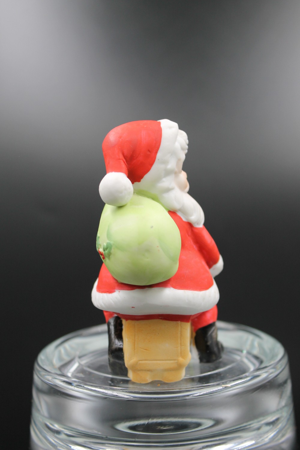 Vtg bisque ceramic Santa on train figurine AS IS