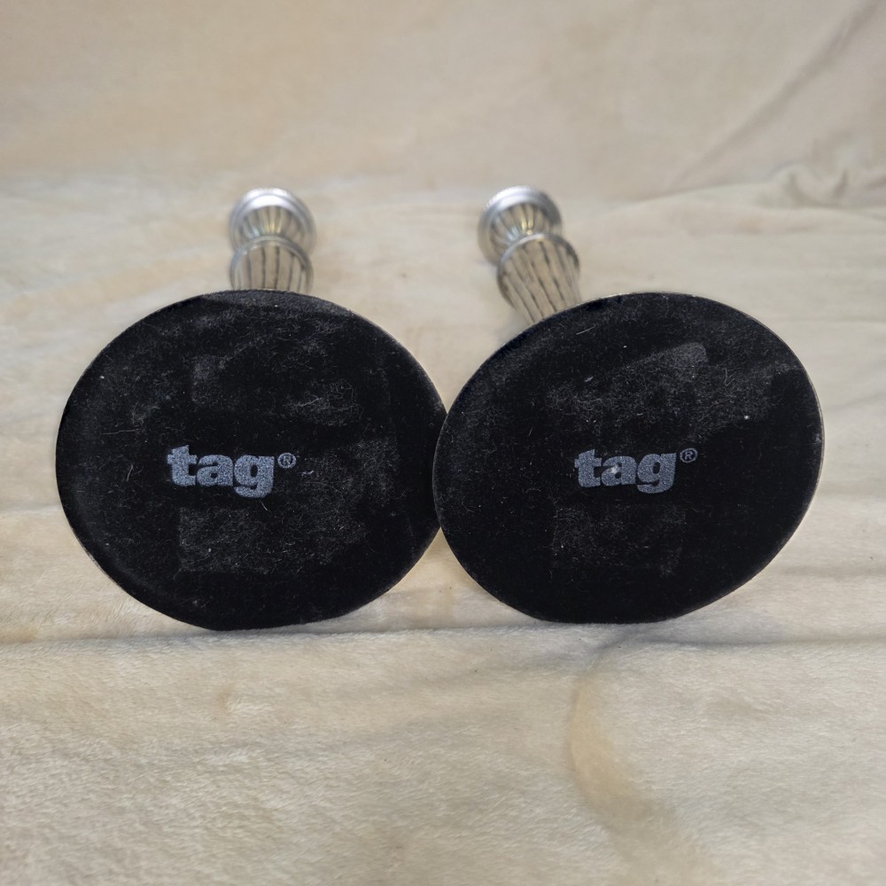 VTG Silver Metal Candlesticks by tag.