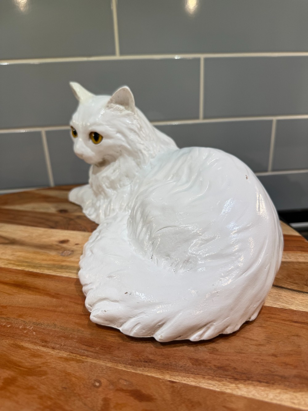 Vtg. Homco White Persian Cat