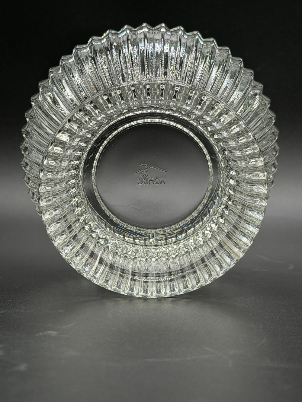 HOMCO Clear Ribbed Glass Fairy Lamp Replacement Base
