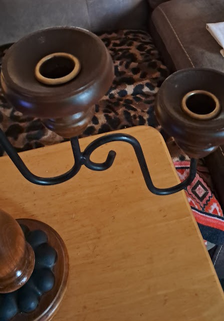 Wooden Candelabra, 5 Arm