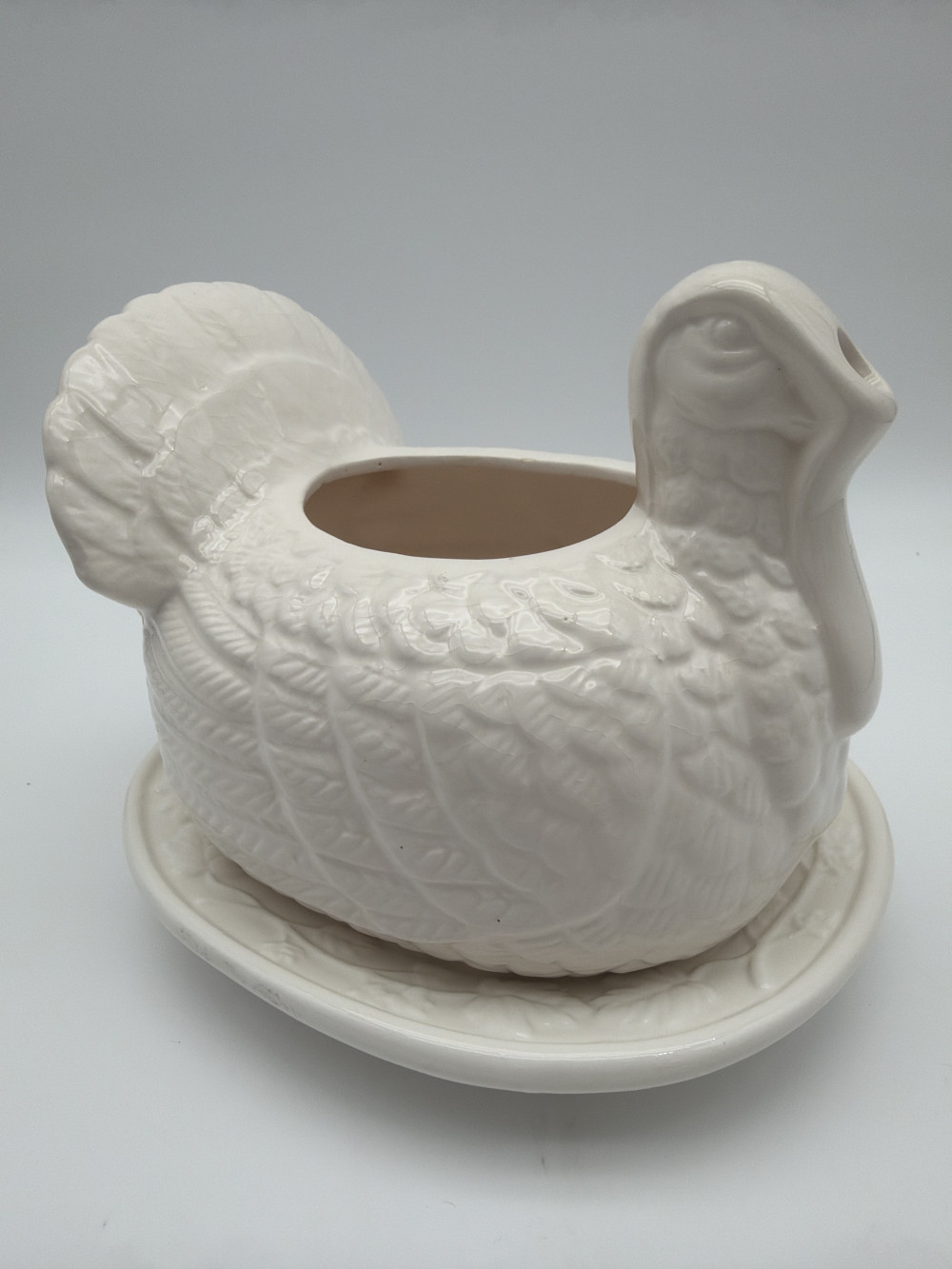 Vtg Turkey Gravy Boat w/Underplate
