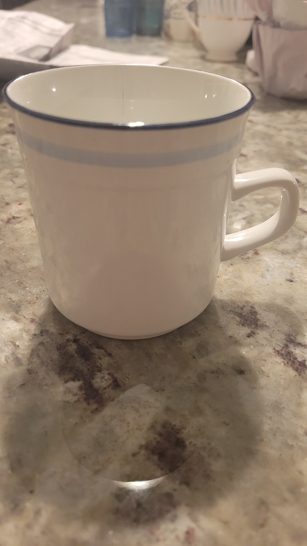 Stoneware Mug with Blue Stripes