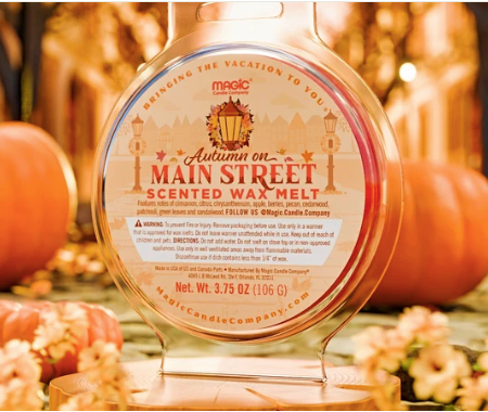 NEW!  Magic Candle Company wax melt:  Autumn on Main Street
