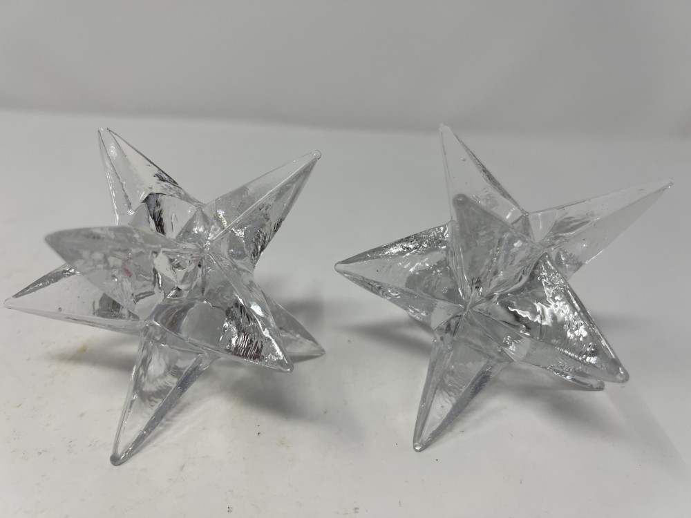 Pr Vtg 60’s Star Candle Holders