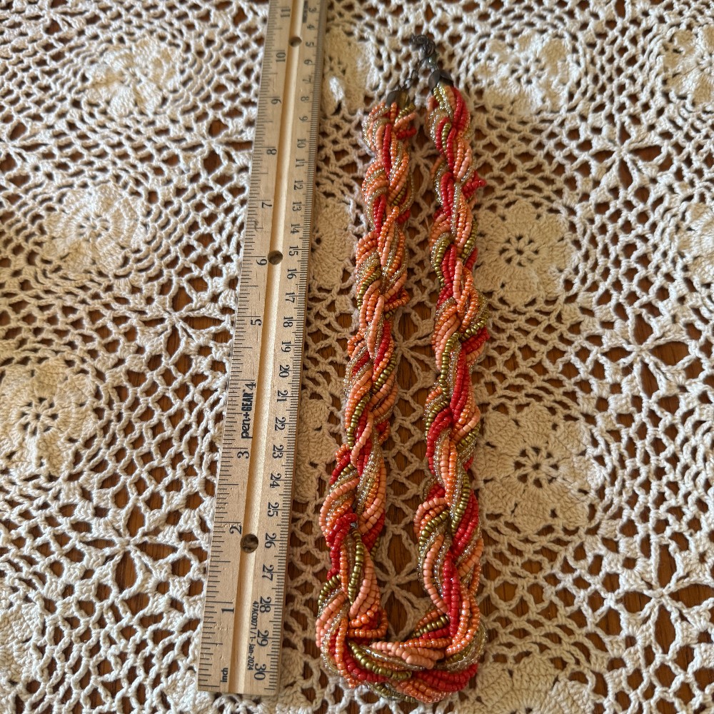 Twisted Seed Bead Torsade Necklace