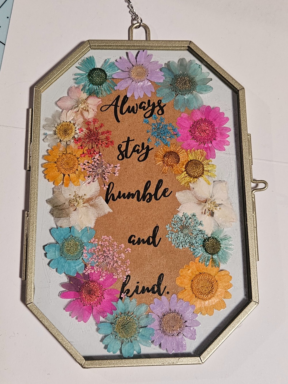 Glass Framed Floral Suncatcher - 6