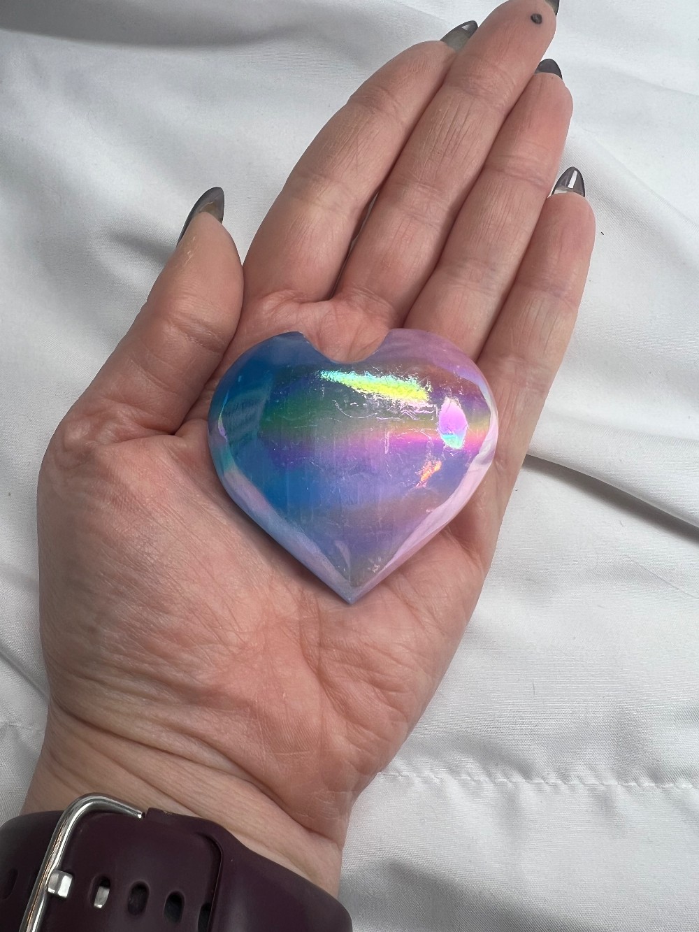 Aura Selenite Heart