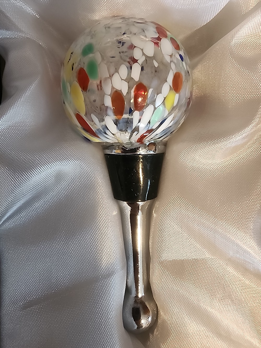 Glass Hand Blown Glass Orb Wine Bottle Stoppers