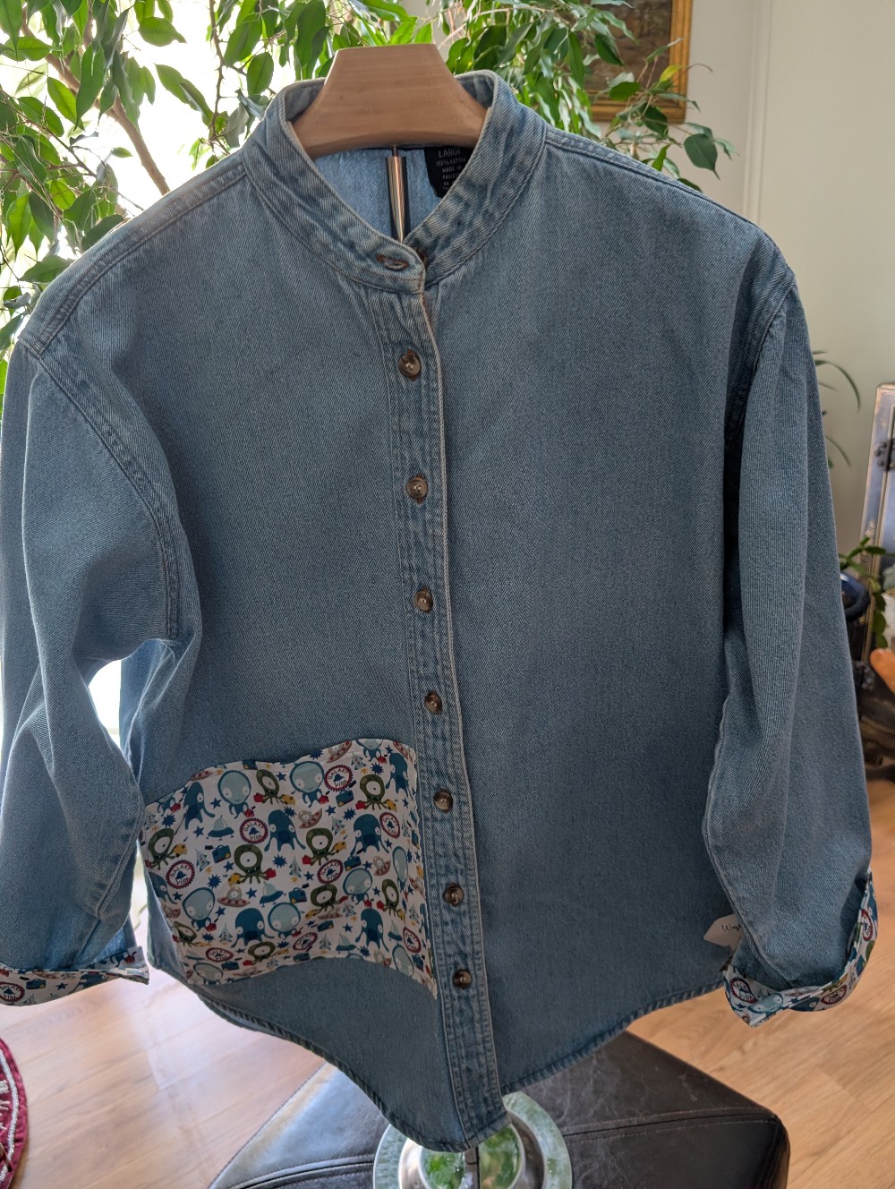 Alien Jean Shirt - I need my Space upcycled