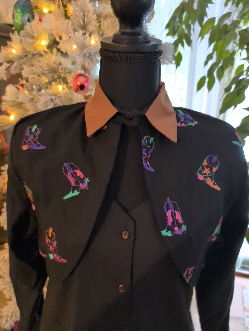 #2 Vintage Boots Circle T Rodeo Line Dancing Shirt medium