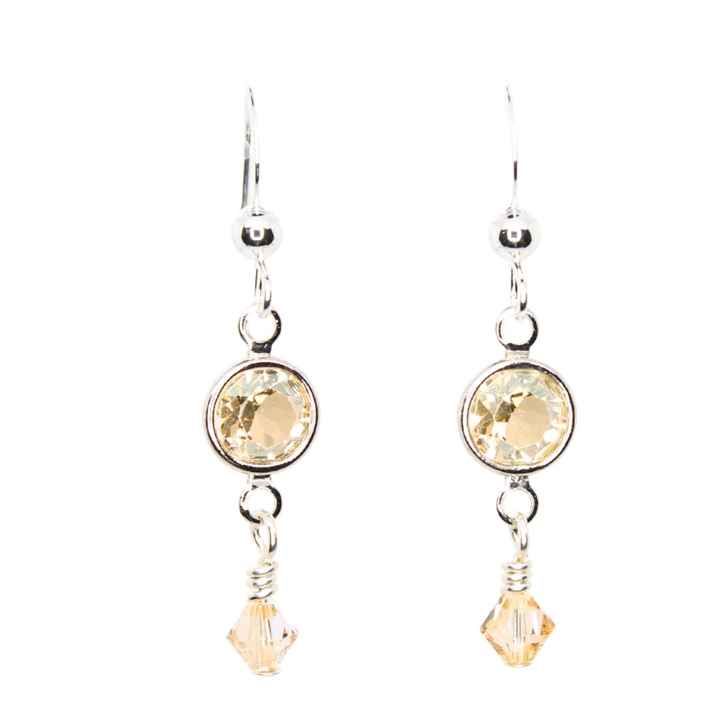 Channel Dangle Swarovski Crystal Earrings