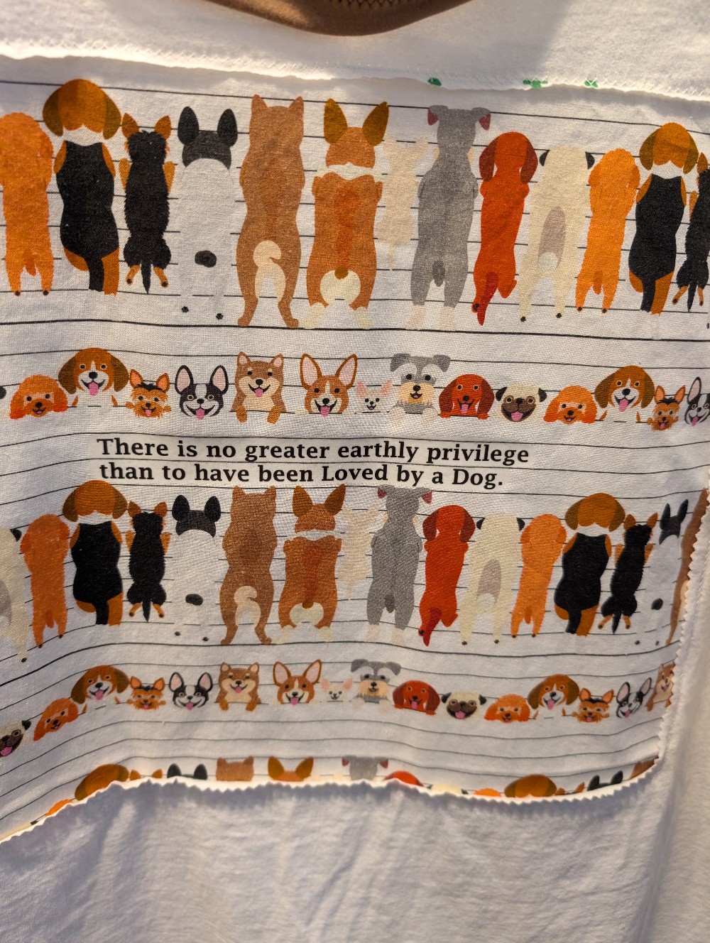 Dogs Upcycled T-shirt Reverse Applique