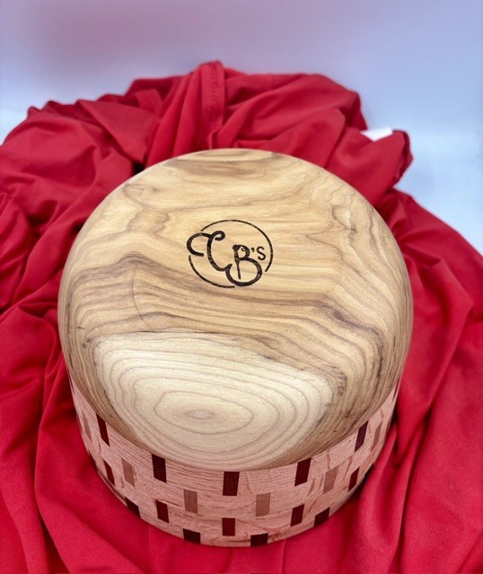 Oak & Hickory Geometric Handcrafted Wooden Bowl